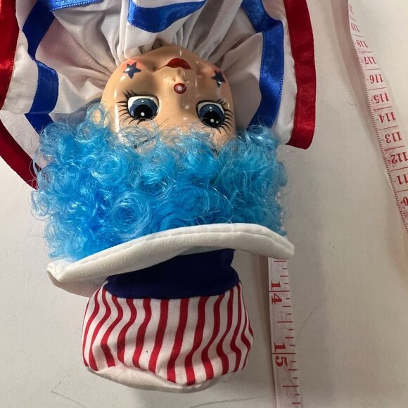 Vtg Doll Brinns 1986 4th of July Clown Patriotic Red White Blue American Flag LE - Picture 8 of 8